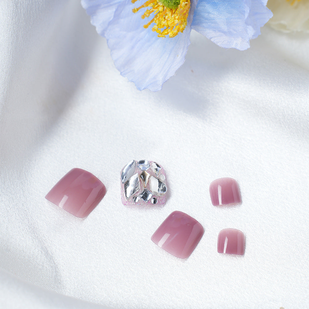 Elegant Glossy French Tip Press-On Nails Bowlift