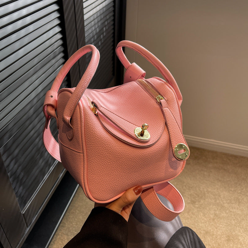 Structured Leather Handbag Bowlift