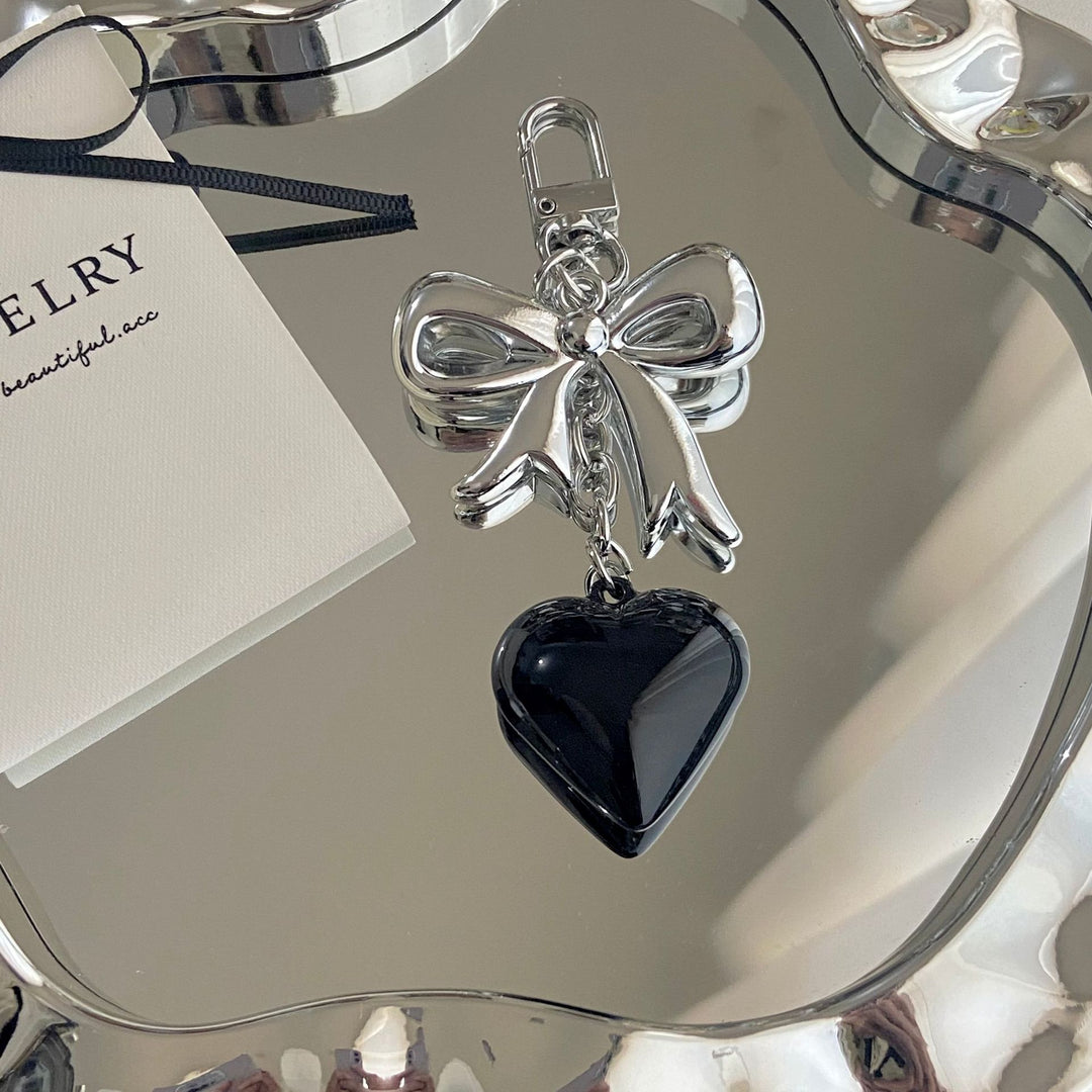 Heart and Bow Charm Keychain Bowlift