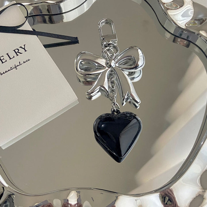 Heart and Bow Charm Keychain Bowlift