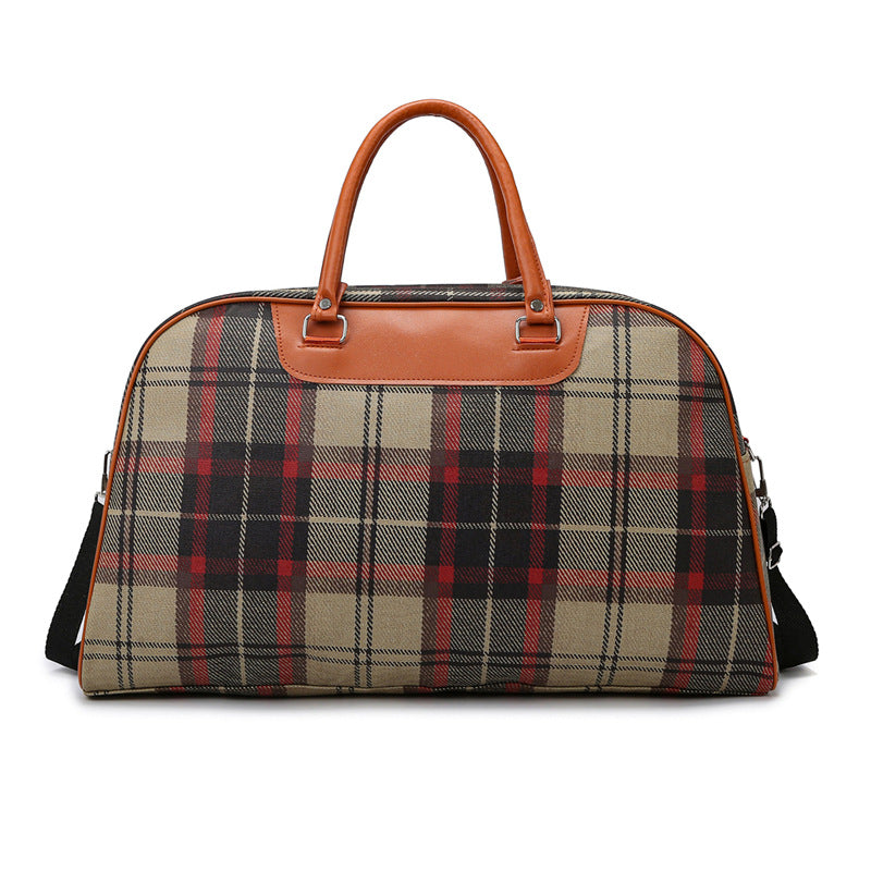 Stylish Plaid Weekend Tote Bag Bowlift