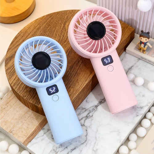 Portable Hand Fan with Digital Speed Display and Ergonomic Design Bowlift