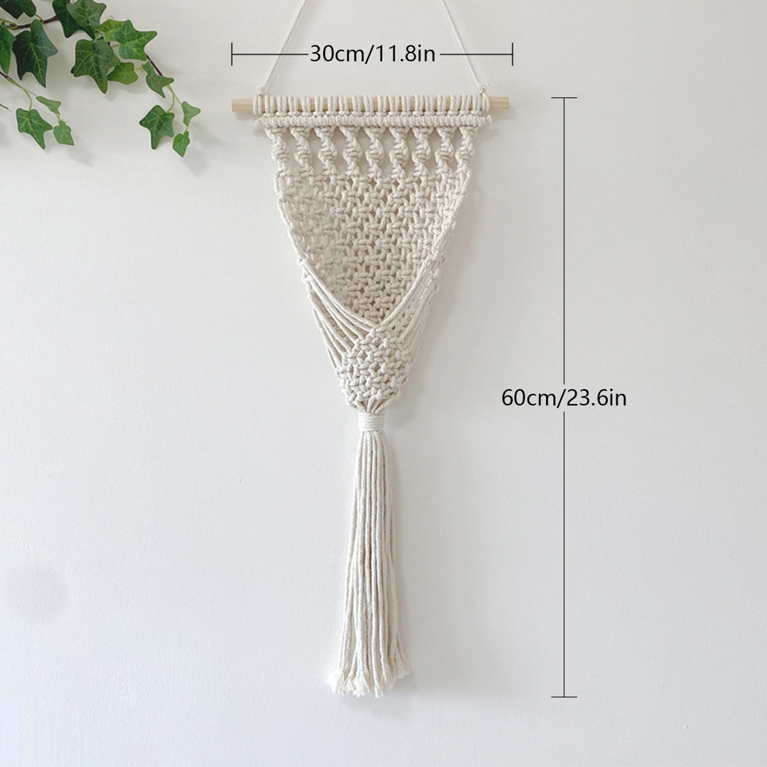 Decorative Macrame Wall Hanging with Elegant Fringed Tassels Bowlift