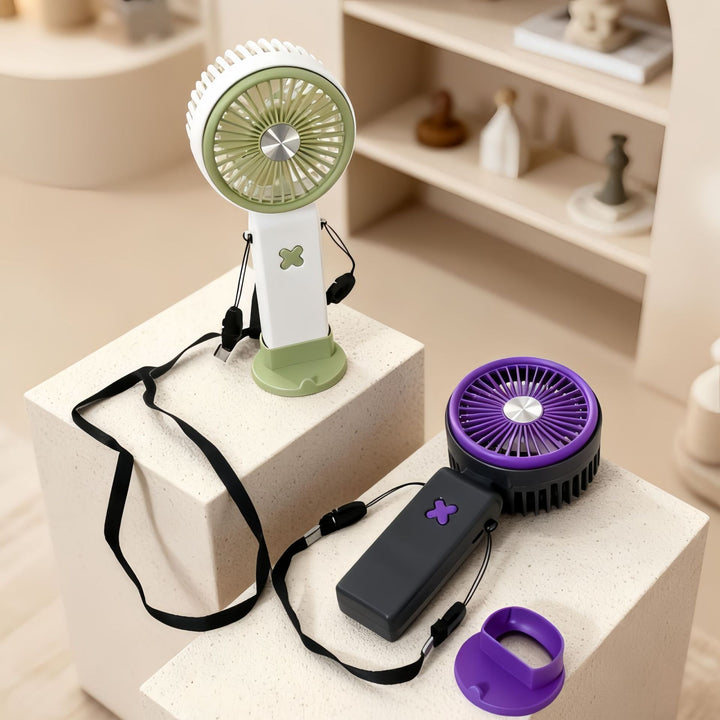 Ladies Portable Hand Fan with USB Connection and Flexible Carrying System Bowlift