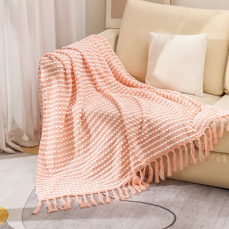 Textured Cotton Throw Blanket Bowlift