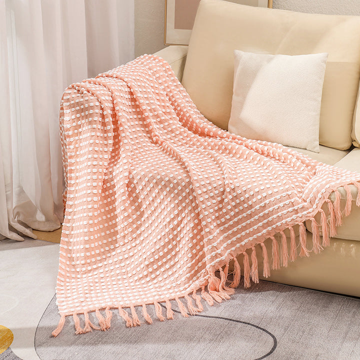 Textured Cotton Throw Blanket Bowlift