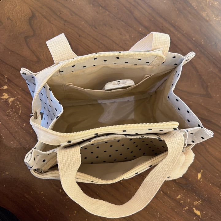 Canvas Shopper with Cute Bunny Applications Bowlift