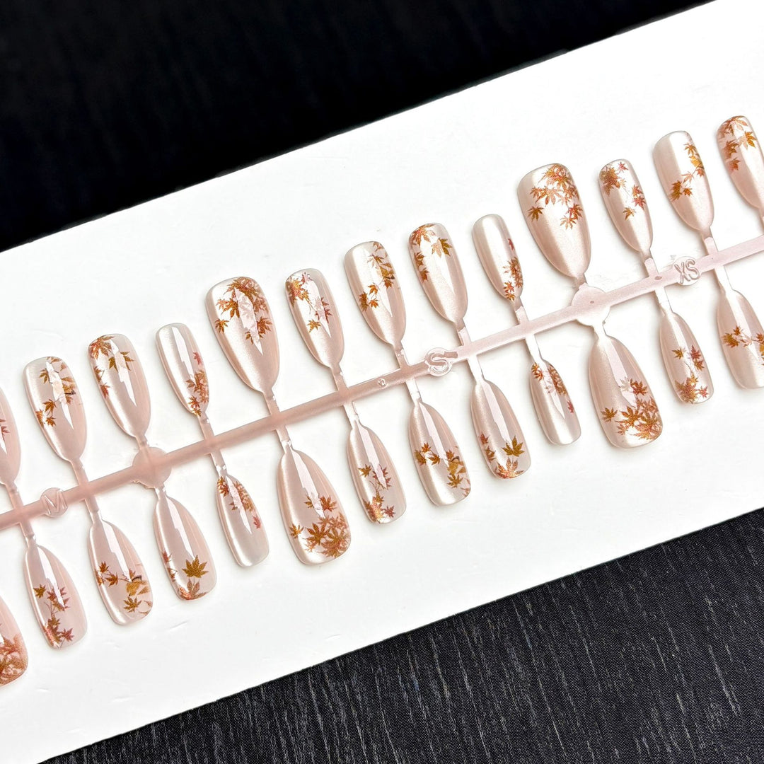 Autumn-Inspired Decorative Press-On Nail Set