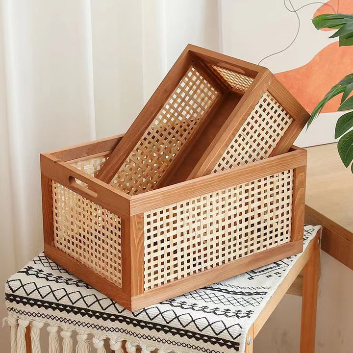 Natural Wooden Storage Bins Bowlift
