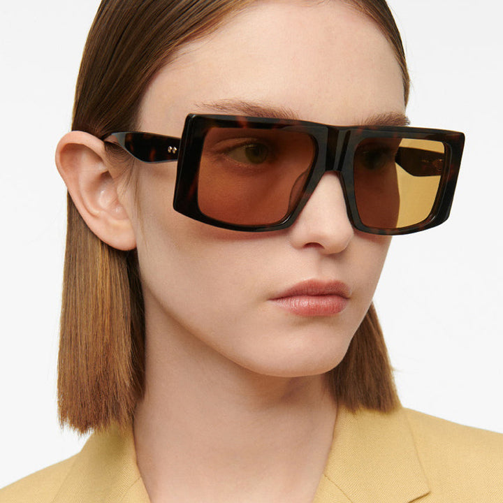 Women's square sunglasses with robust plastic frame and protective UV filter Bowlift