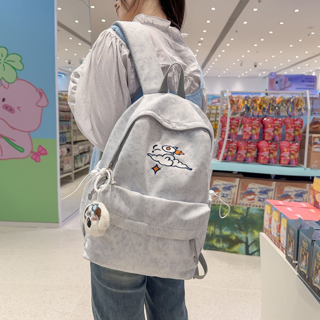 Fashionable backpack with artistic embroidery design Bowlift