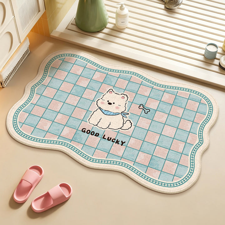 Absorbent Floral Embossed Bath Mat Bowlift