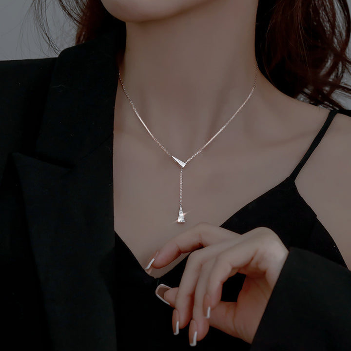 Modern Geometric Drop Necklace Bowlift