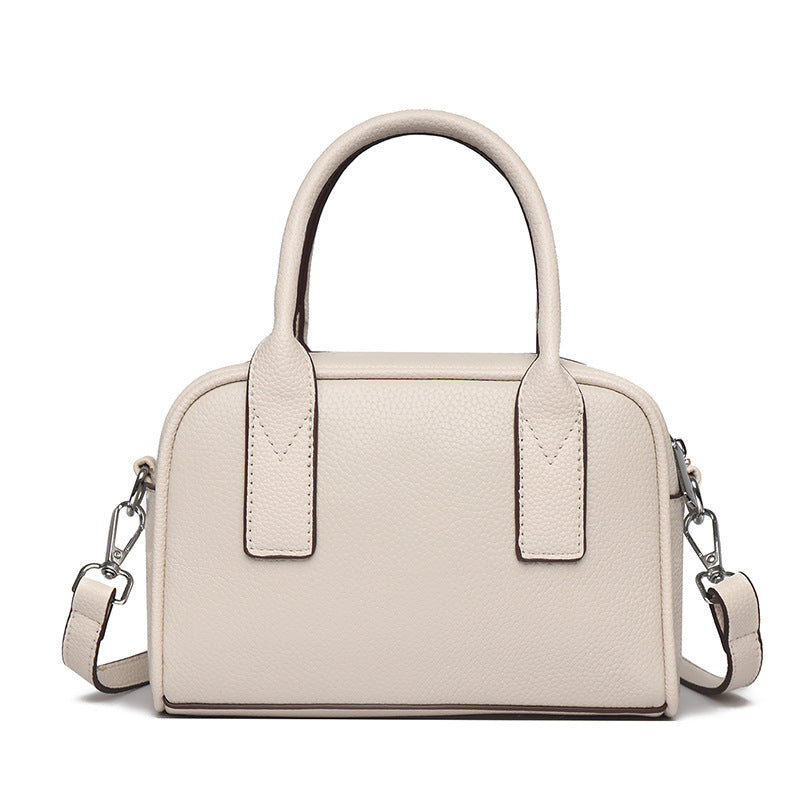 Textured Leather Mini Handheld Satchel Bowlift