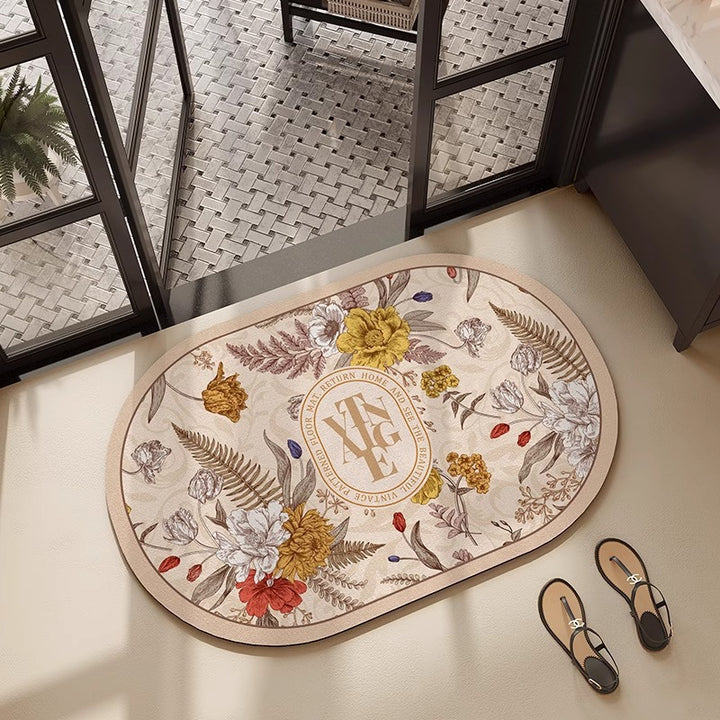 Floral Embroidered Bath Mat Bowlift
