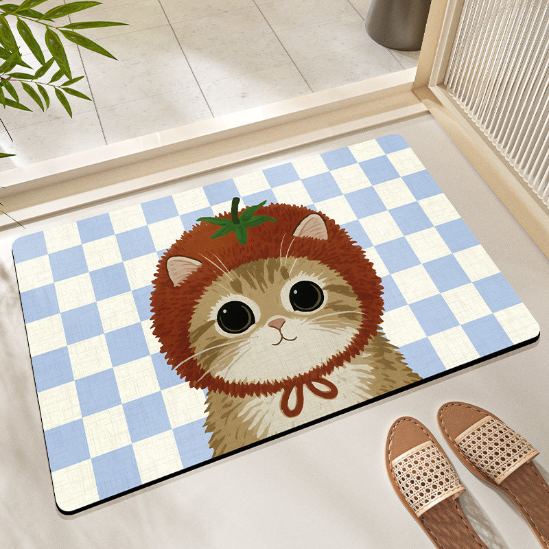 Cute Cat Print Bath Mat Bowlift