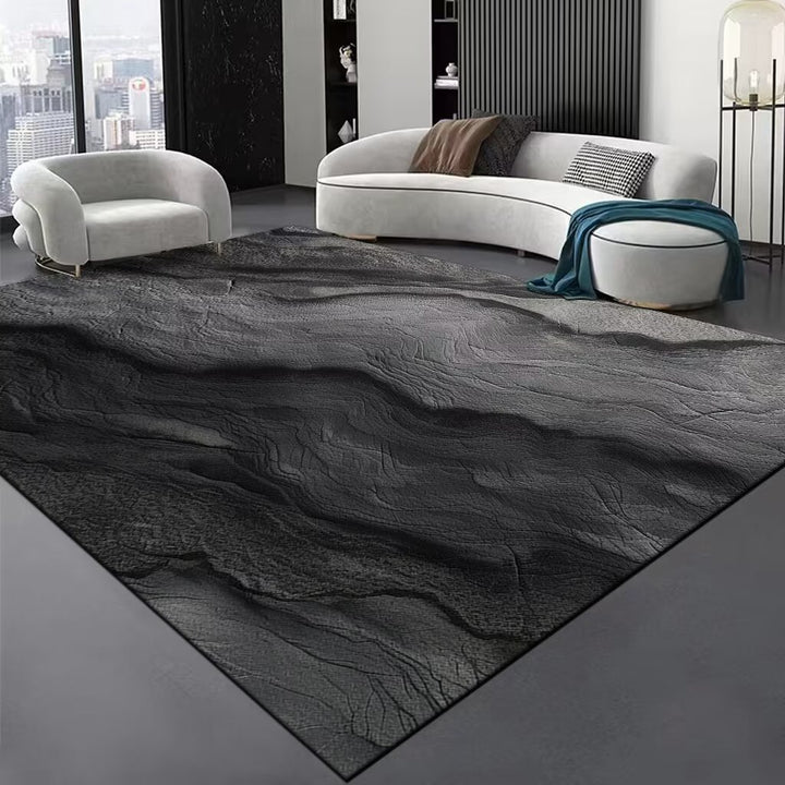 Contemporary Wave Pattern Area Rug Bowlift