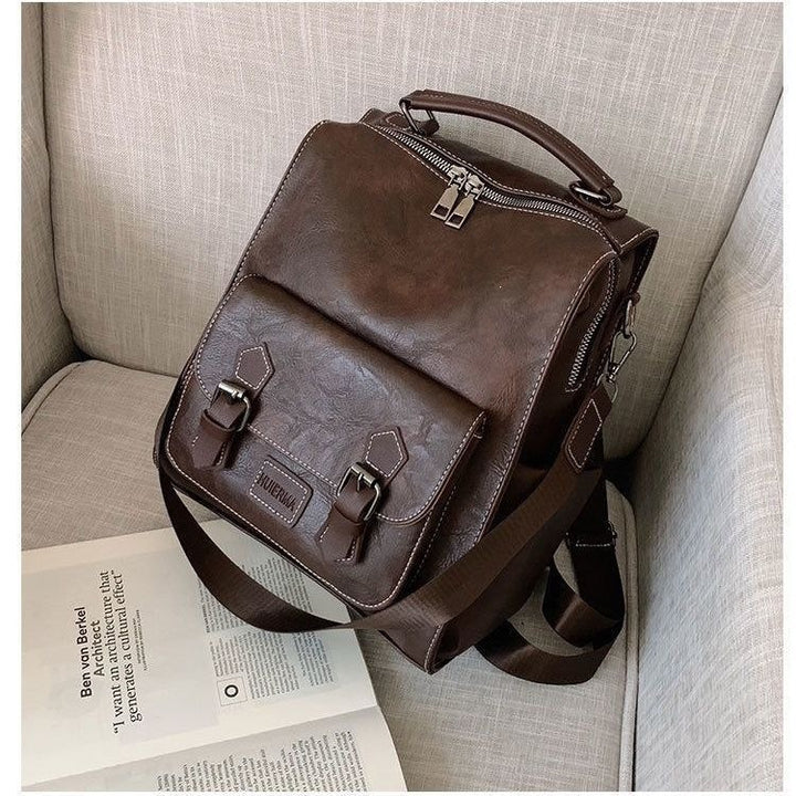 Multi-Functional Leather Backpack Bowlift
