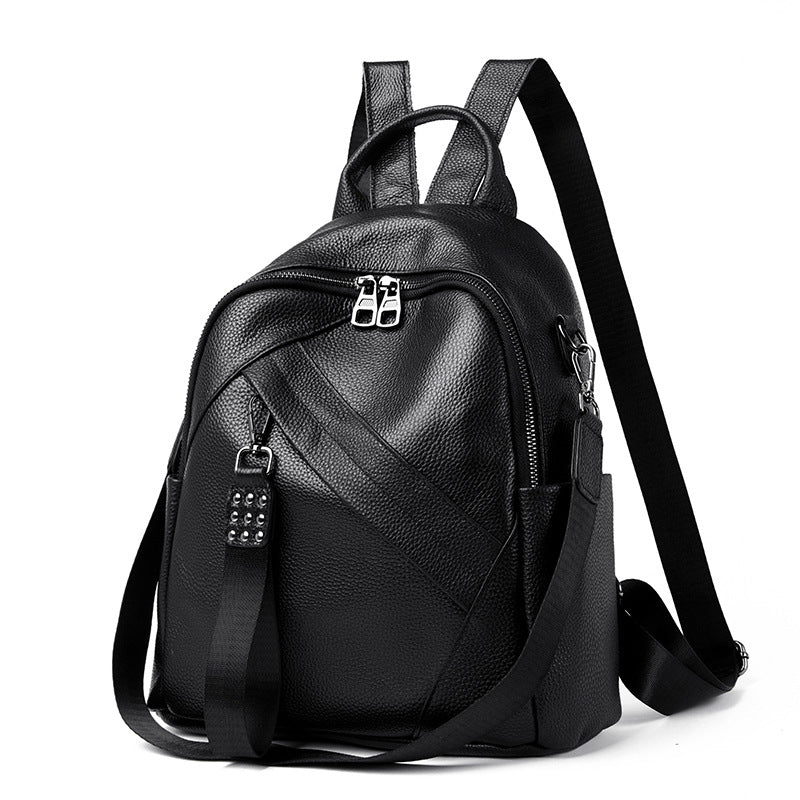 Vintage-Inspired Textured Leather Backpack Bowlift