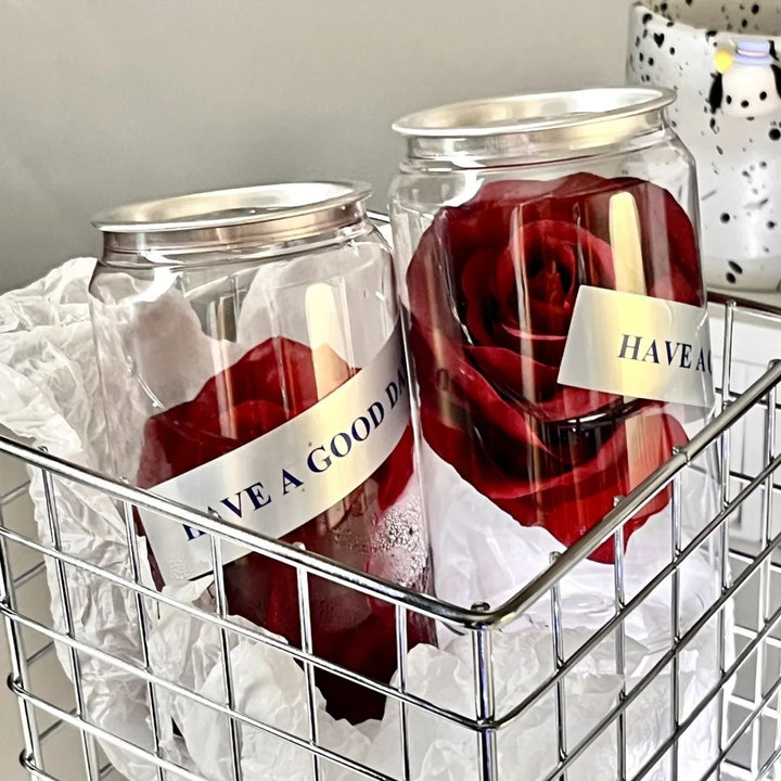 Decorative Roses In Glass Container Bowlift