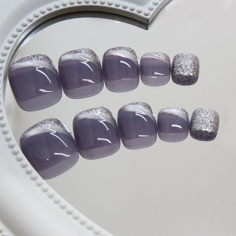 Artificial nails with elegant glitter finish Bowlift