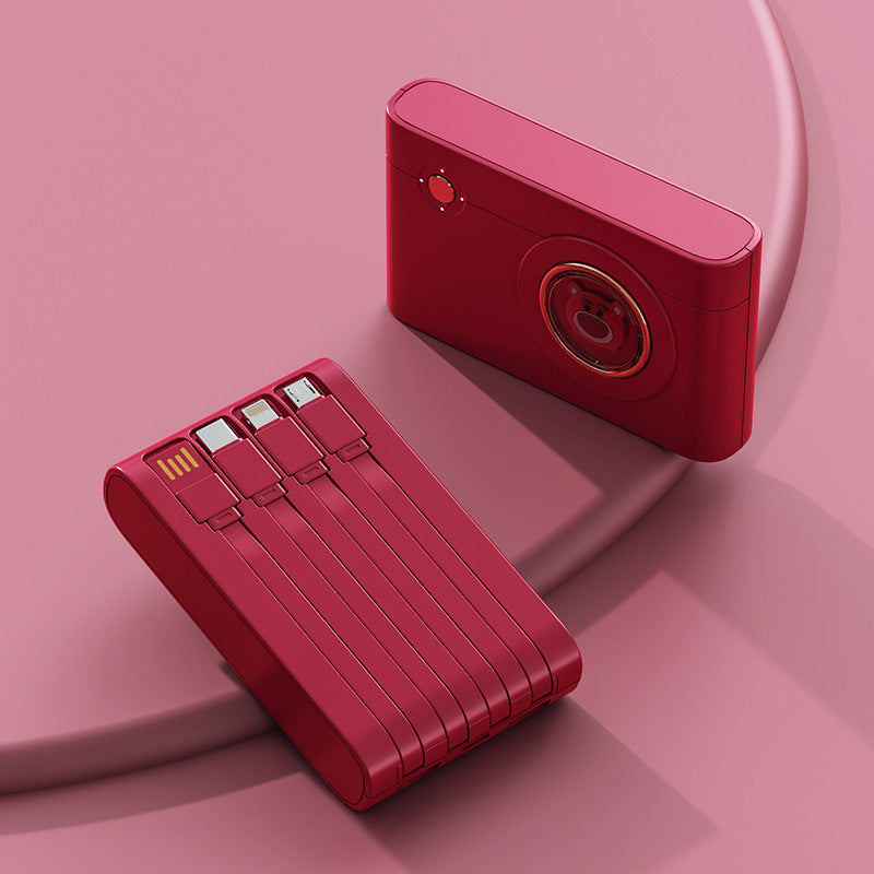 Portable power bank with integrated cable system and innovative charging functions Bowlift