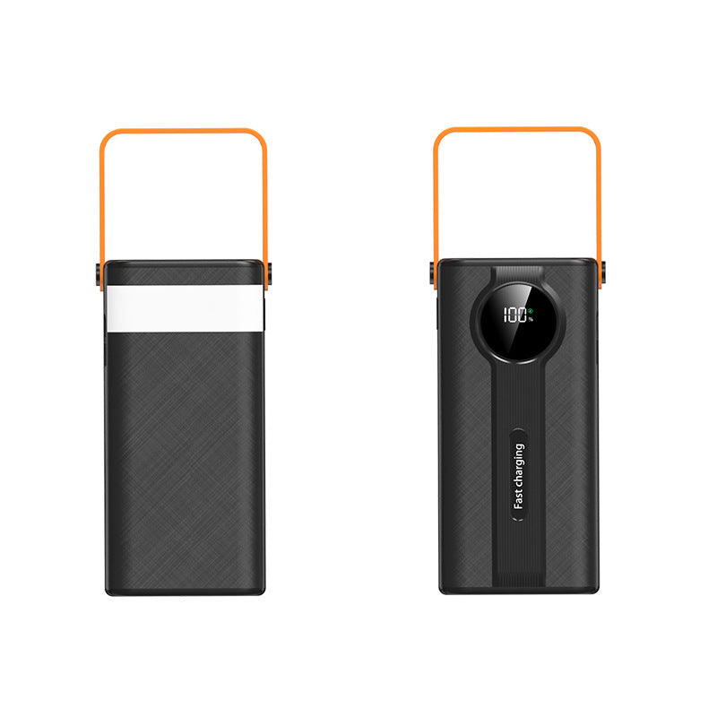 Portable power bank with ergonomic carrying handle and digital charge level indicator Bowlift