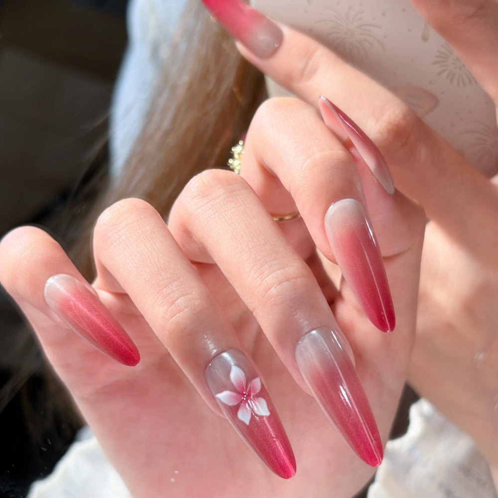 Stylish Press-On Nail Set with Animal Print and Gem Accents Bowlift