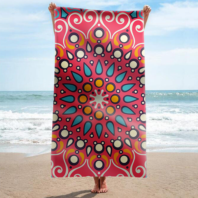 Beach towel with artistic mandala design Bowlift