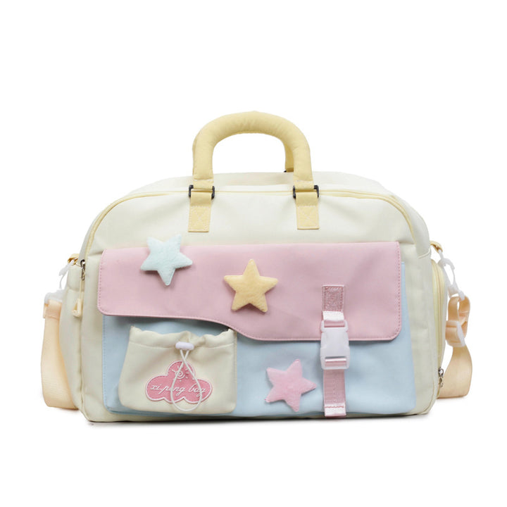Multi-Pocket Cute Star-Themed Travel Duffel