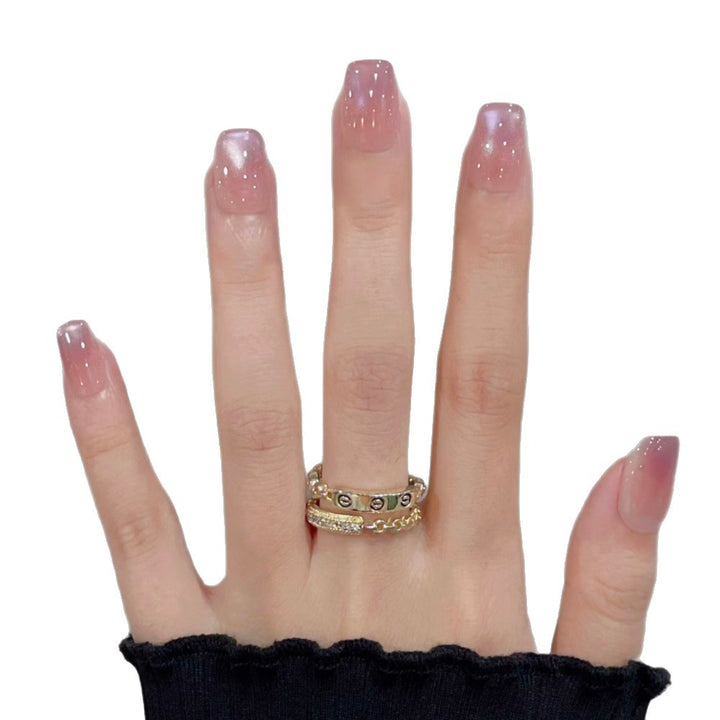 Translucent Glossy Press-On Nail Extensions Bowlift