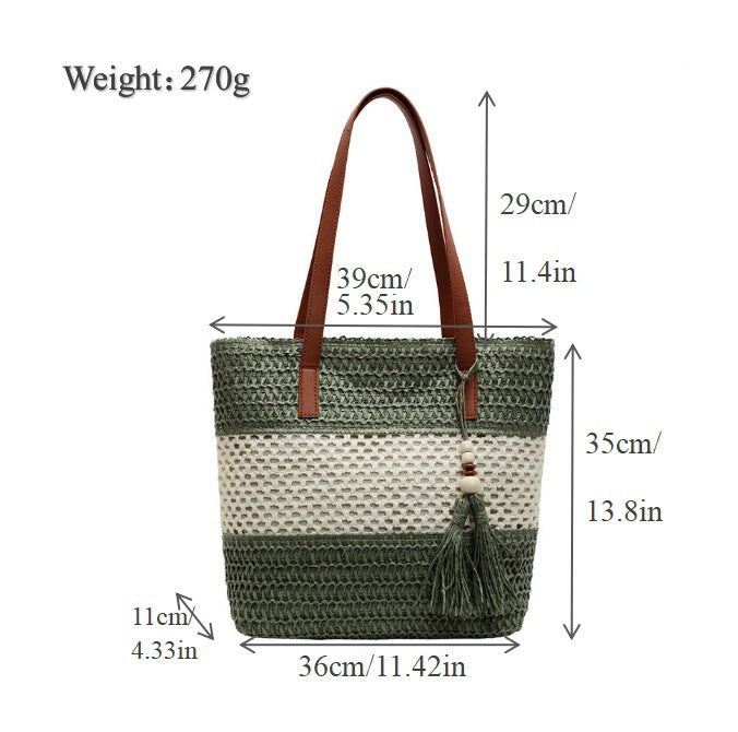 Beach bag with decorative tassel pendant Bowlift