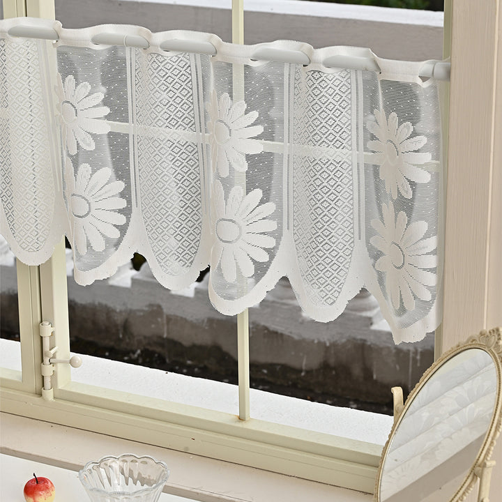 Floral Lace Tiered Window Curtains