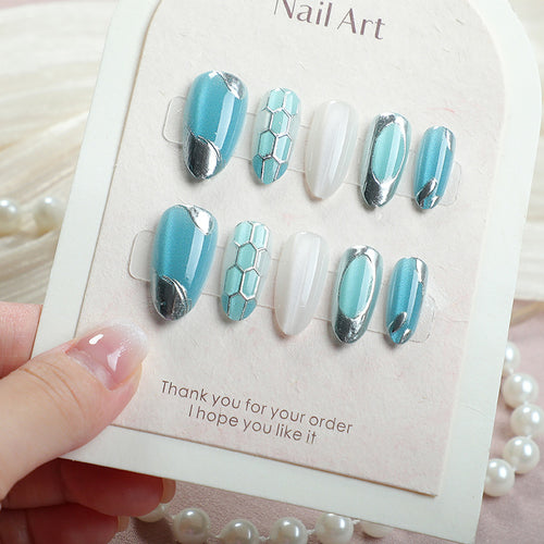 Elegant Metallic Press-On Nail Set