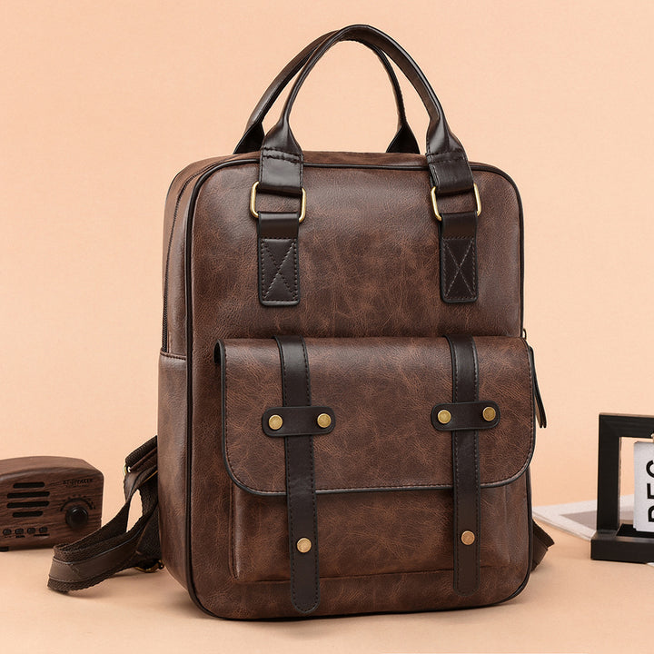Vintage Leather Multi-Functional Backpack Bowlift
