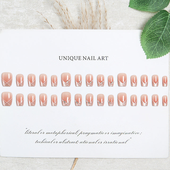 Artificial Nail Set with Glitter Accents Bowlift