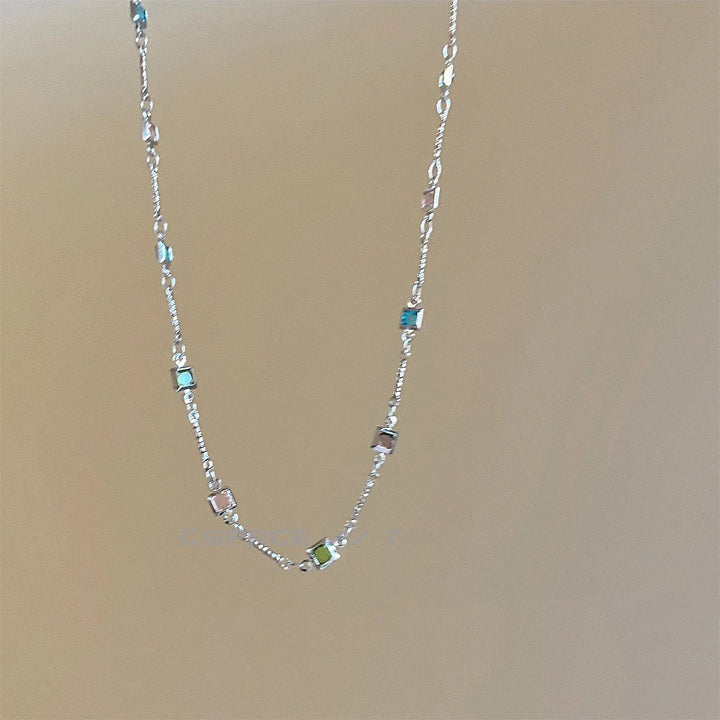 Dainty Colorful Link Necklace Bowlift