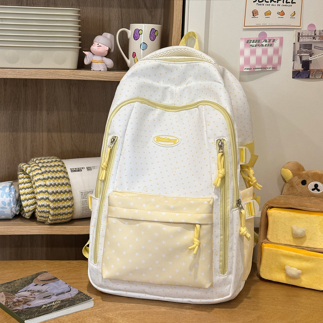 Decorative Star-Patterned Backpack Bowlift