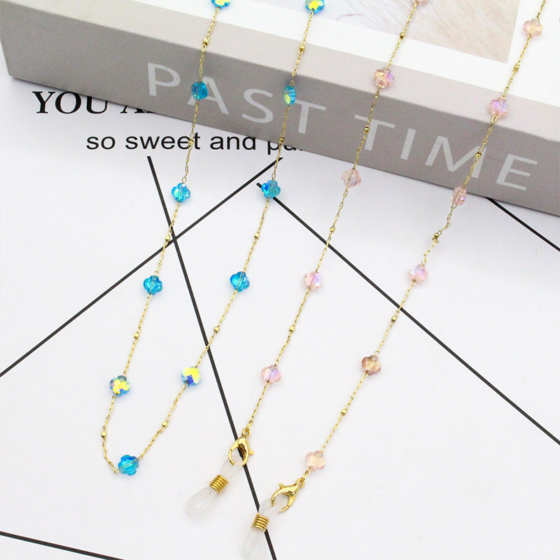 Elegant Crystal-Designed Eyewear Chain Bowlift