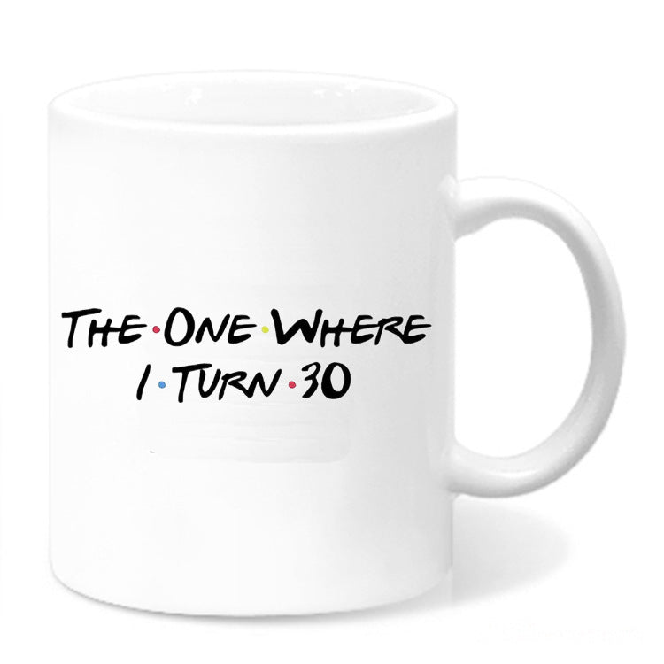 Birthday Novelty Ceramic Coffee Mug With Glossy Porcelain Finish Large C-Handle Dishwasher Safe