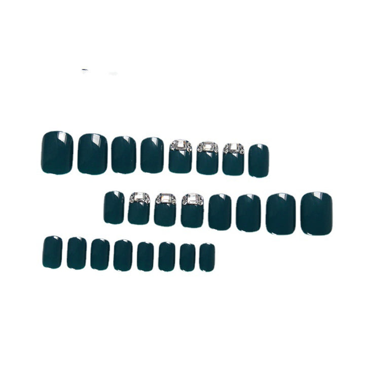 Chic Press-On Nail Tips with Rhinestone Accents