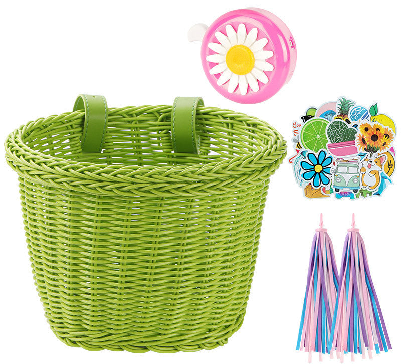 Decorative Woven Bicycle Storage Basket Bowlift