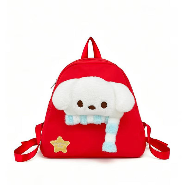Backpack with Cute Animal Design and Soft Plush Bowlift