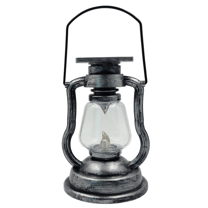 Antique-Style LED Hurricane Lantern With Flickering Flame Effect Glass Globe And Hanging Handle Portable Decorative Lamp Bowlift