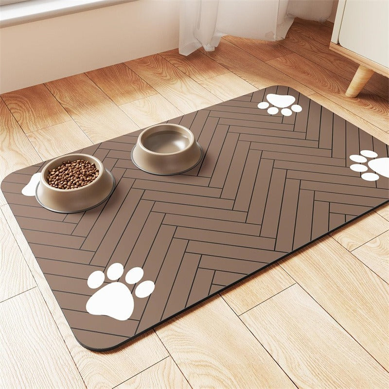 Extra large waterproof silicone pet feeding mat with non-slip backing Bowlift
