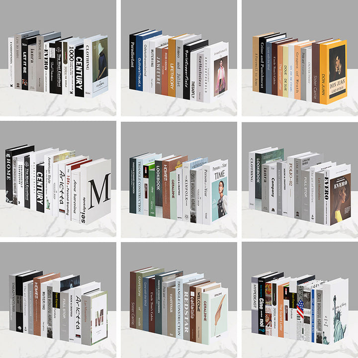 Decorative faux book storage box set for bookshelf styling Bowlift