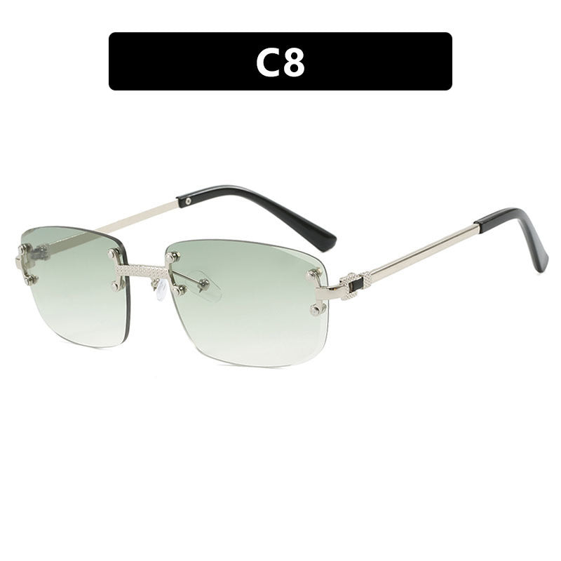 Women's elegant square sunglasses with transparent lenses and high-quality metal frame Bowlift