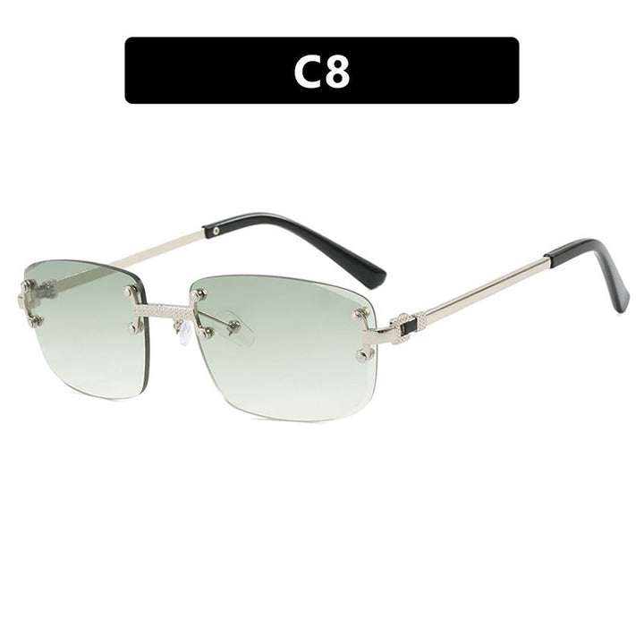 Women's elegant square sunglasses with transparent lenses and high-quality metal frame Bowlift