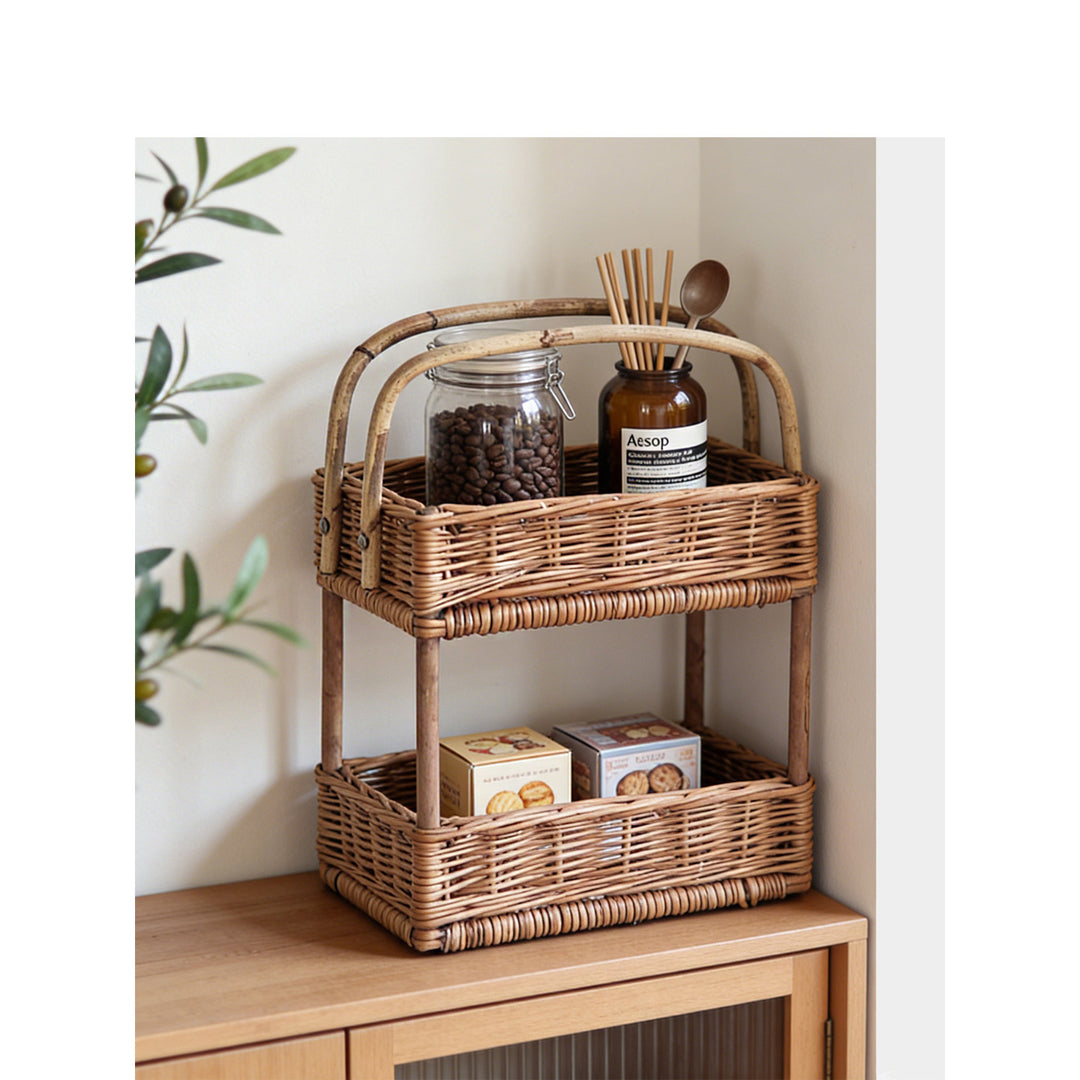 Braided storage basket with handle Bowlift