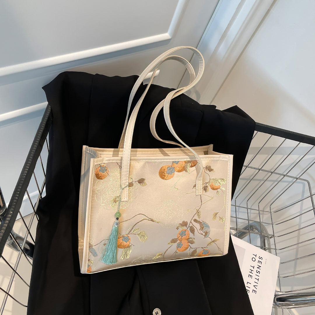 Embroidered Butterfly Pattern Handbag Bowlift